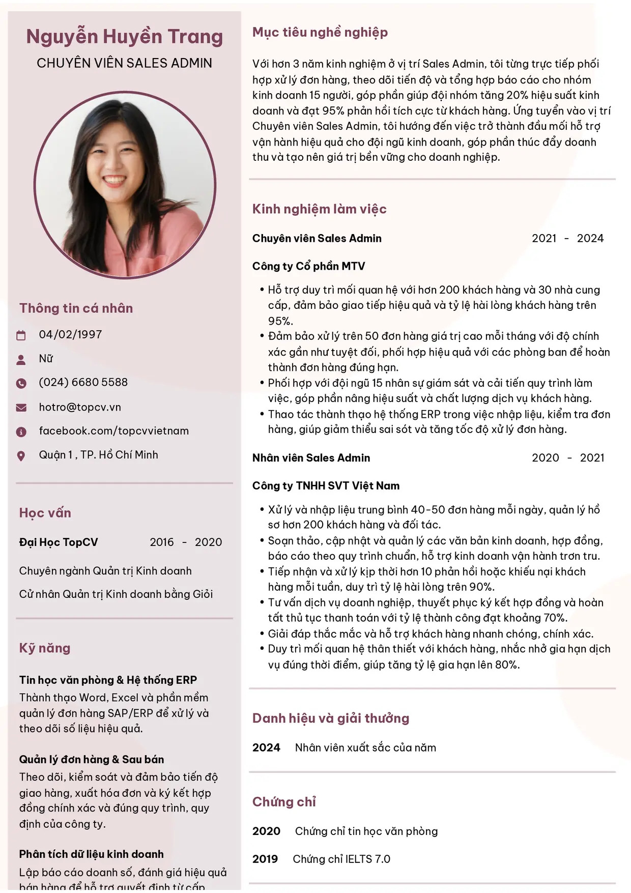 Sales & Marketing CV